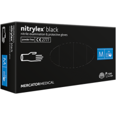 Nitrylex® black-nitril gloves, black, M