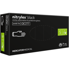 Nitrylex® black-nitril gloves, black, S